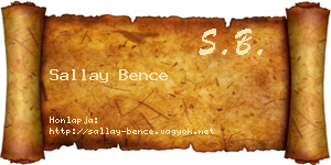 Sallay Bence névjegykártya